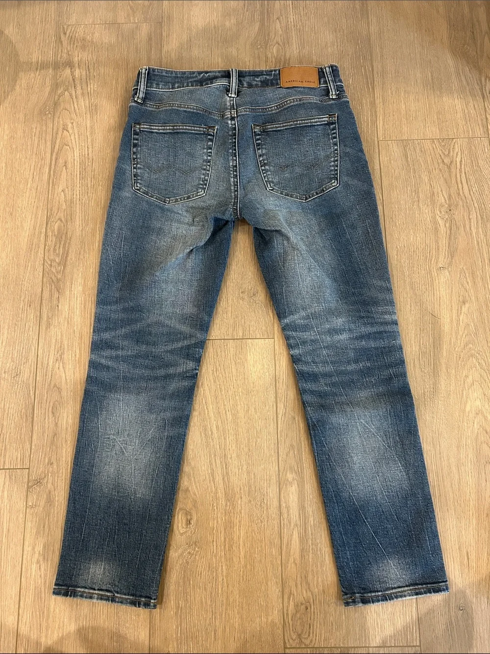 American Eagle Outfitters Men’s Blue Washed Slim Jeans 28x28